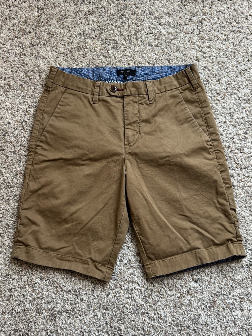 Ted Baker London Mens 30R Chino Shorts Tan Khaki Casual Cotton Designer